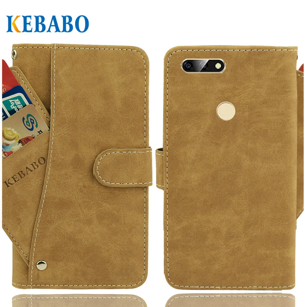 

Vintage Leather Wallet BQ BQ-6000L Aurora Case 6" Luxury 3 Front Card Slots Cover Magnet Stand Phone Protective Bags