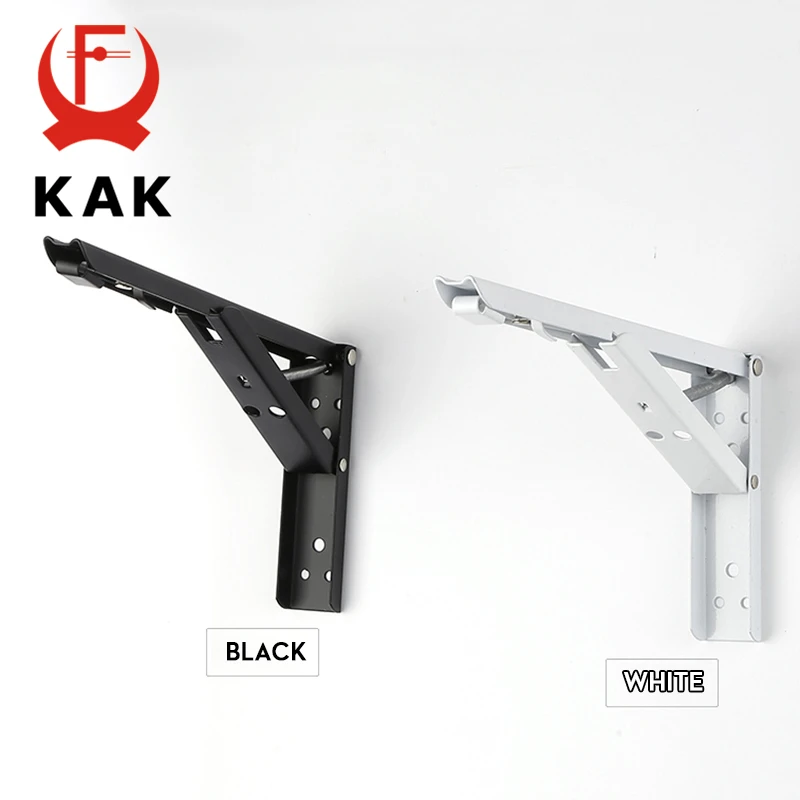 KAK Folding Triangle Bracket Wall Mounted Bench Table Shelf Support Hidden Table Support Kitchen Storage Furniture Hardware