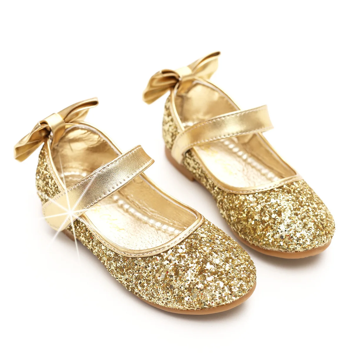 Baby Toddler Girl Oro Silver Glitter Partito Ballerine Bambino Paillettes Glittering Spettacolo Principessa Scarpe Da Sera