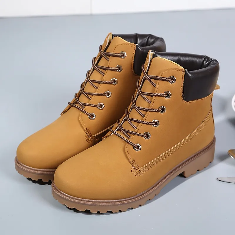 Winter Fashion Motocycle Booties Camouflage Pu Leather Waterproof Women Winter Ankle Boots Solid Flat Boots