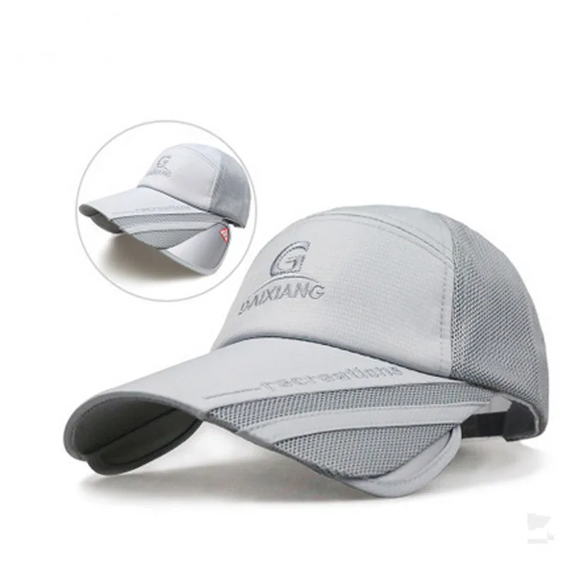 2019 Summer Outdoor Baseball Cap Retractable Anti-UV Breathable Quick Dry Hat Sun Protection Adjustable Visor Men Women