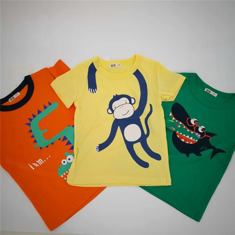 

3pieces/lot 2-10 years baby T-shirt short-sleeves with o-neck cotton for summer kids Colorful bright color