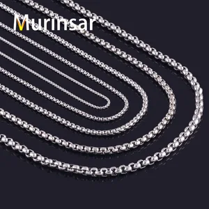 2/3/4/5mm männlicher Edelstahl Silber Quadratkasten Stromrolle Halskette für Frauen Punk Boy Hals Metall Schmuck 8 Hauptverkäufe 35 mm Roll - №3