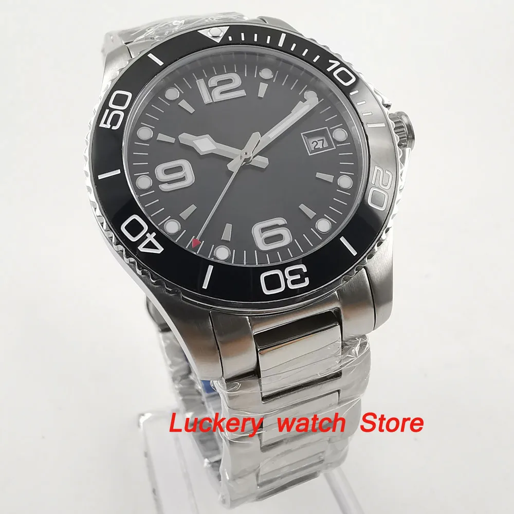 40mm no logo black dial Luminous saphire glass;black Ceramic Bezel Automatic movement men\'s watch-BA86