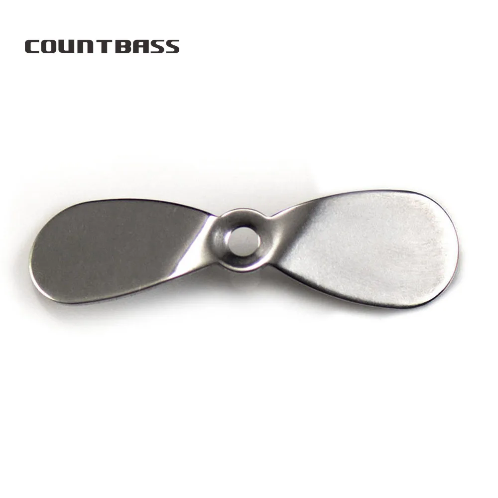 Countbass 50pcs Stainless Steel Prop Blades, Propeller Blades, DIY Topwater Hard Baits,Popper,Swim Jigs