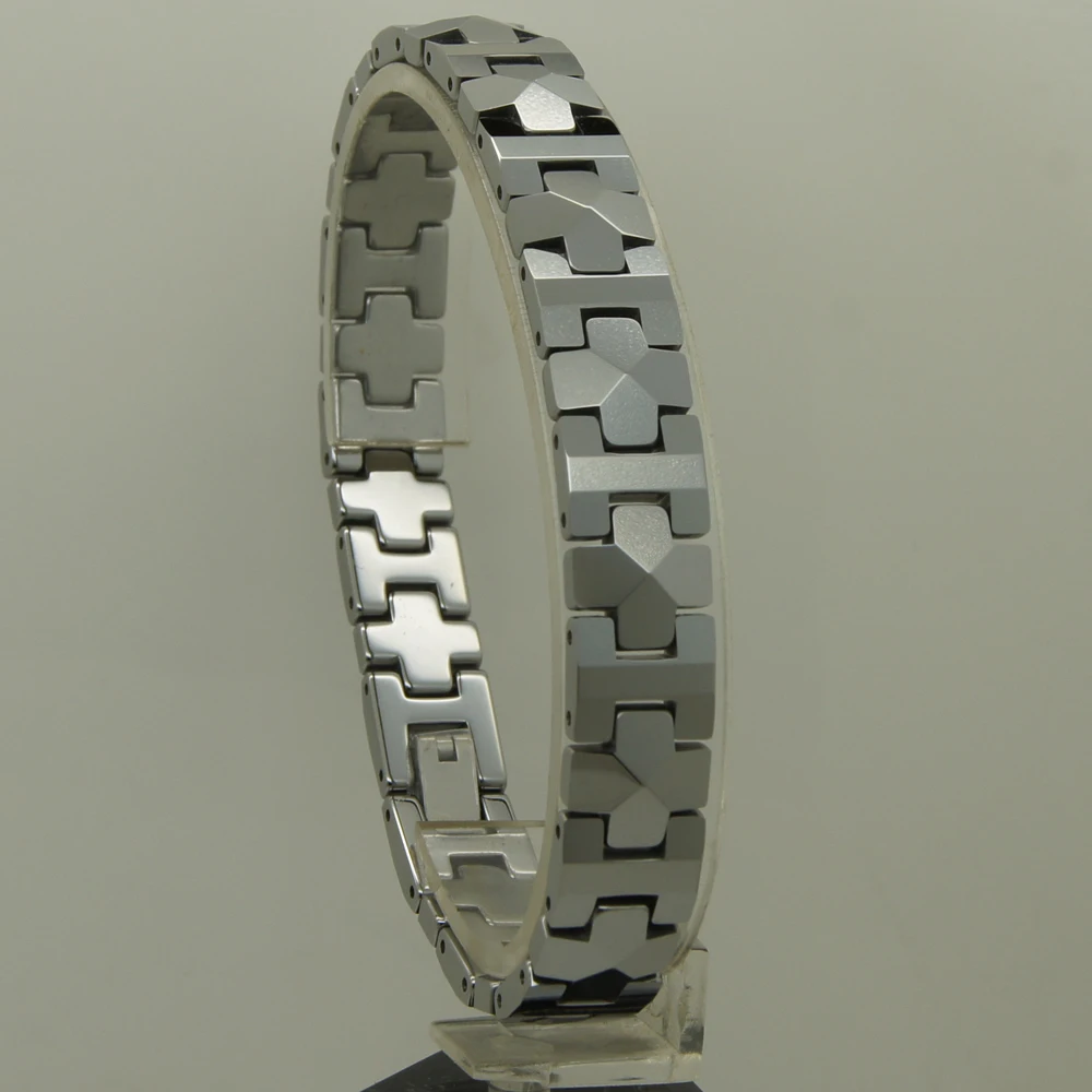 Imagem -02 - Bracelete de Tungstênio com Comprimentos Joia Masculina de 10 mm de Largura Bracelete Geométrico de Alta Tecnologia à Prova de Arranhões