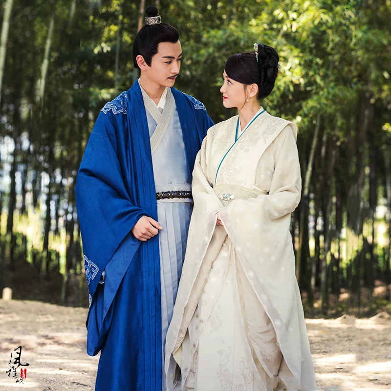 Male Female Couple Costume Hanfu for Latest TV Play Queen DuGu Chen Qiao'En Female Hanfu Empress Emperor Lovers' Hanfu