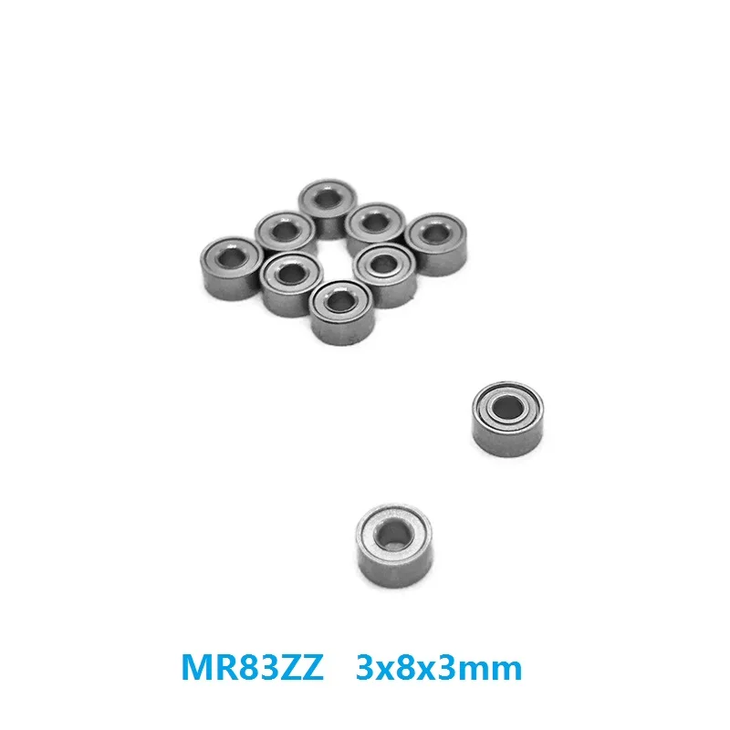 50pcs  MR83ZZ MR83 ZZ MR83Z Full B Miniature bearing double shielded 3x8x3mm deep groove ball bearing 3*8*3mm