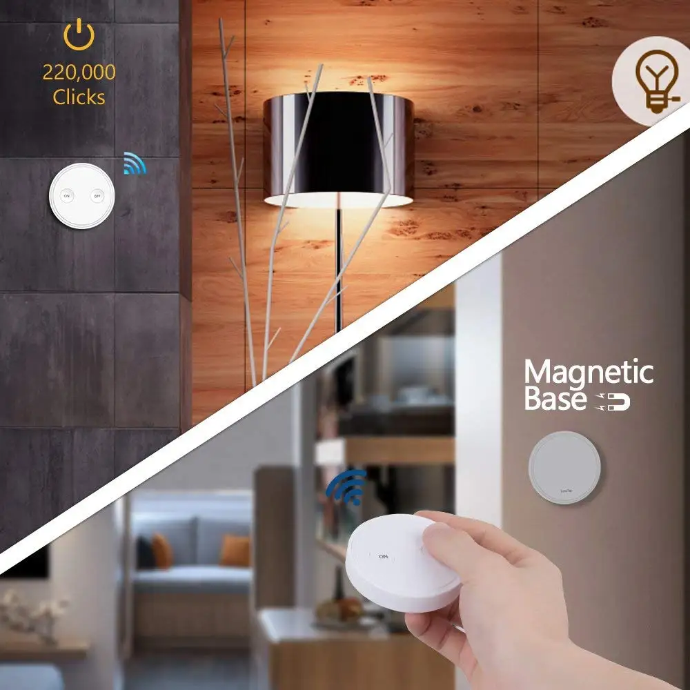 Wireless Light Switch Socket for LED Bulb CFL E26 E27 Remote Control Light Lamps up to 30m No Wire Required Easy to Install