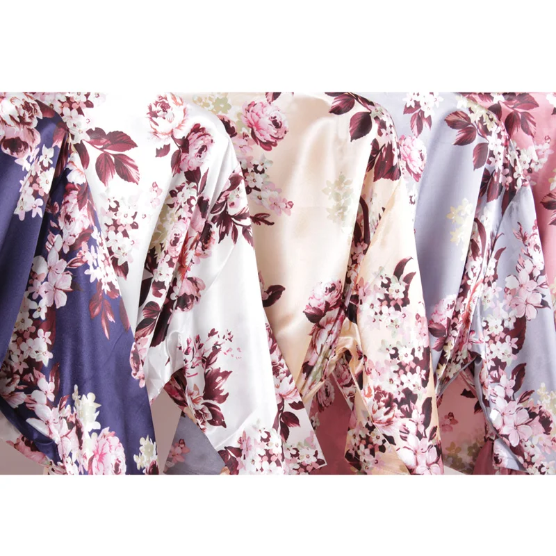 Flower short Blossom Sleeping wear Kimono Style Robe A2350