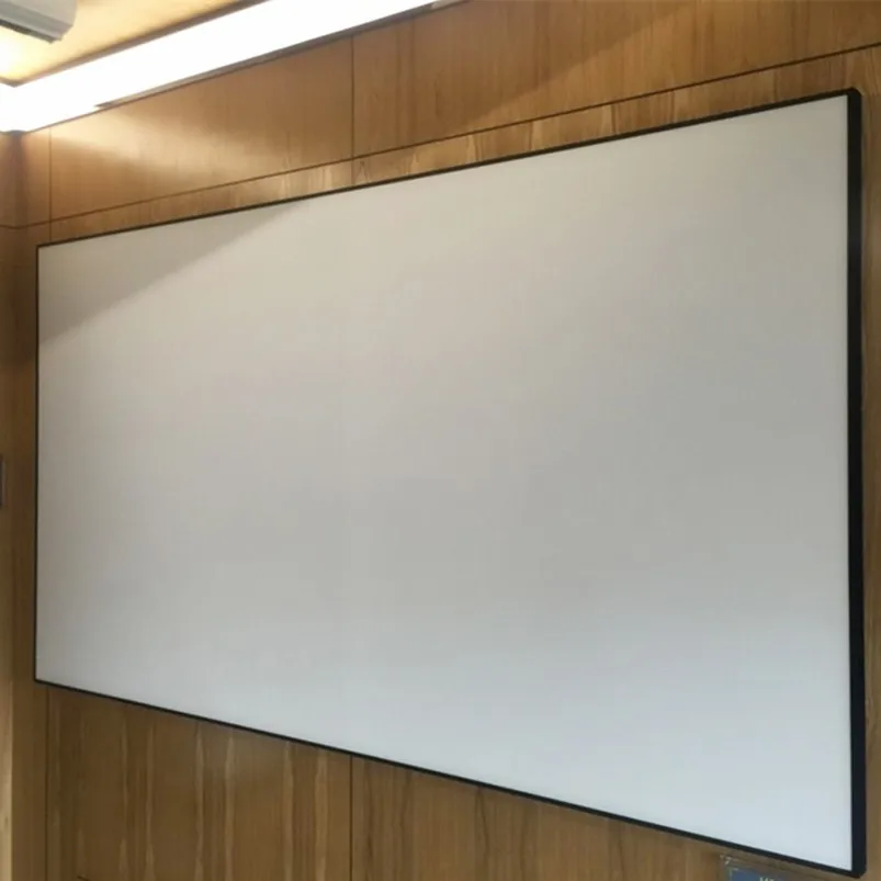 Largenscreen-projetor de moldura fina f2wcw, estrutura fina 4k, tela de filme de projetor com material branco