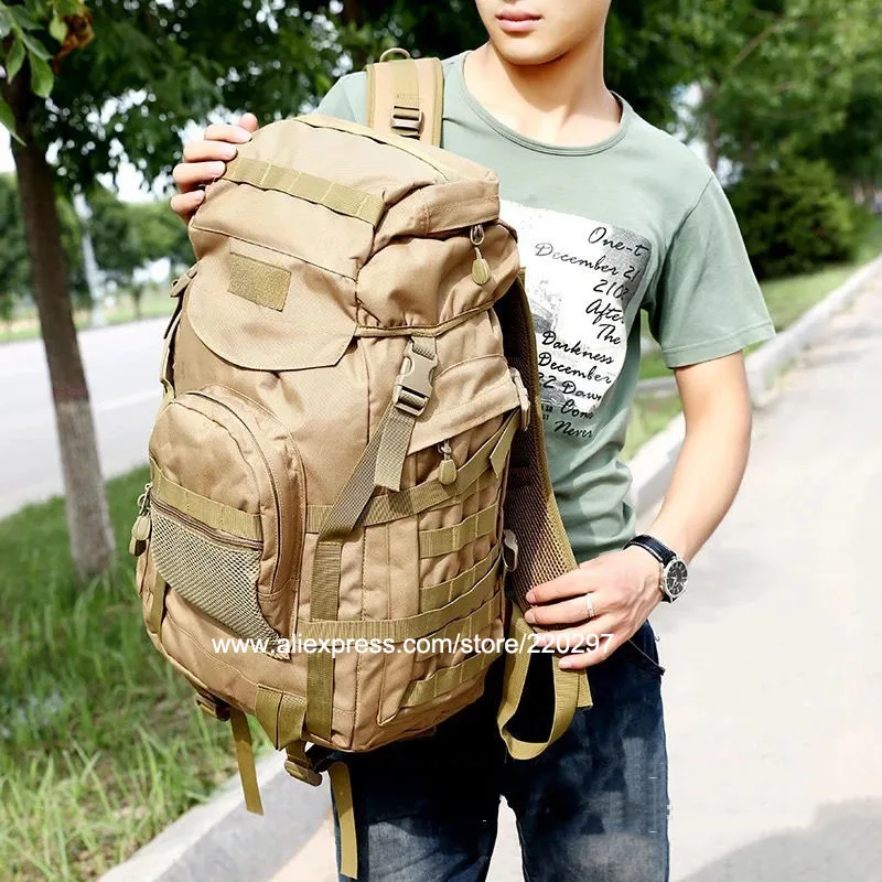 50L Tactical Bag Assault Backpack Molle Rucksack Large Backpacks for Outdoor Hiking Camping Hunting Large Travel Trekking Bag