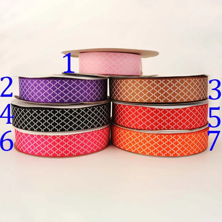 10yards - 38mm,1 1/2'''  Grosgrain ribbon - diamond/rhombus/lozenge pattern printed ribbon - pink,red,purple,balck,orange