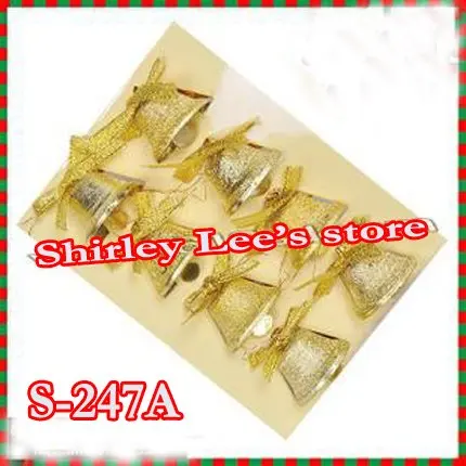 

Wholesale--160 X Metal Golden Bell Pin Christmas Tree Ornaments Xmas Decoration(S-247A)