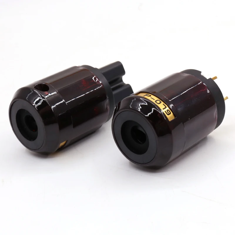 オーディオコネクタおよびオーディオ用の1ペアのP-079金メッキのUS電源プラグ,DIY電源ケーブル用のC-079