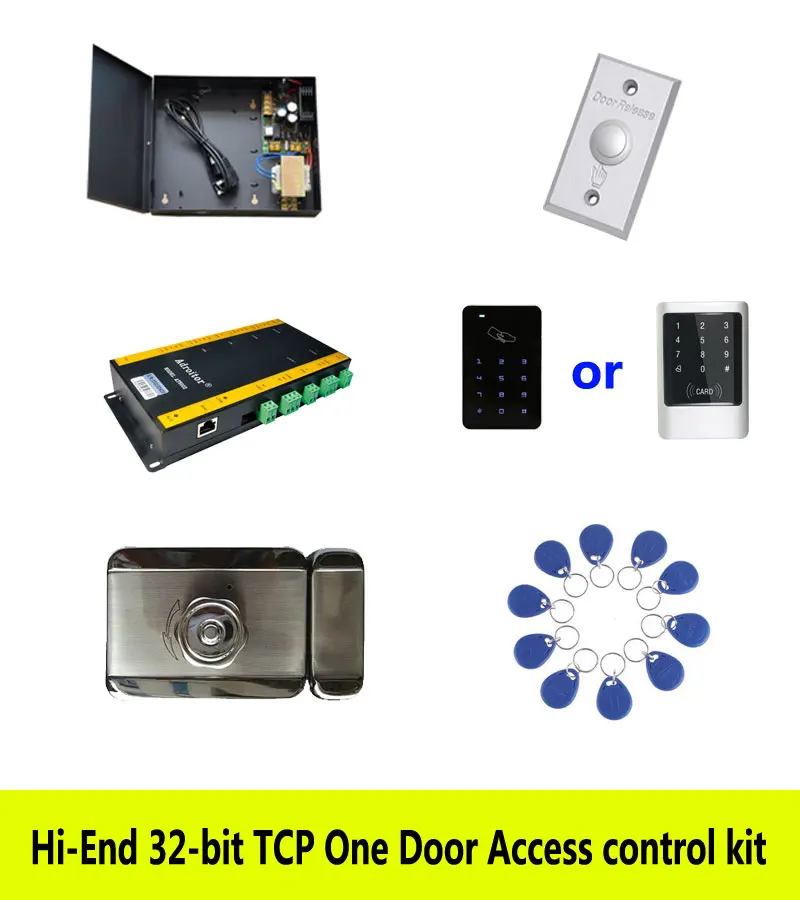 

RFID Hi-End Access Control Kit,TCP One Door+Powercase+Intelligent Lock+ID Touch Keypad Reader+Exit Button+10 ID Tag,Sn:Kit-AT109