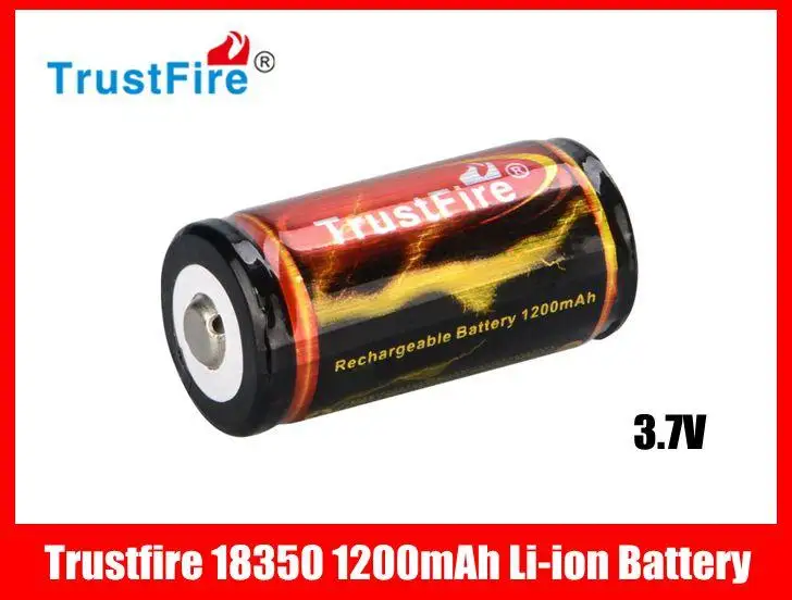 2pcs/lot  TrustFire 18350 Battery 1200mAh 3.7V Rechargeable Li-ion Batteries with Protected Board