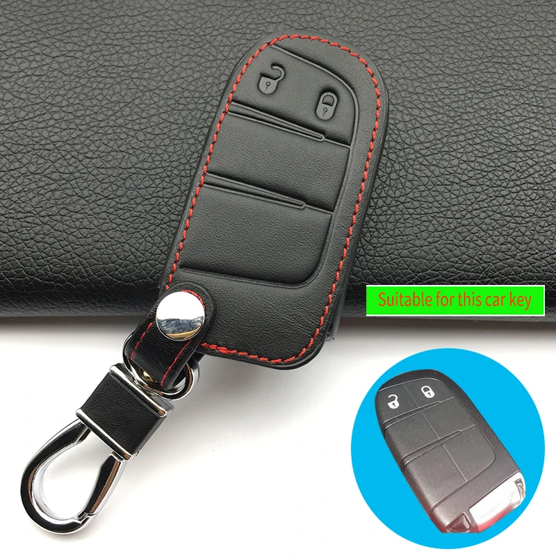 High quality leather key case for Fiat for Jeep Renegade leather smart key cover car key bag dust collector,Auto parts shell