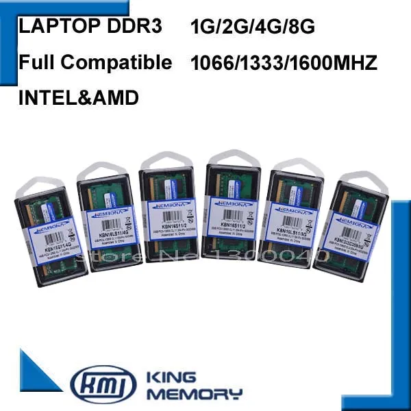 KEMBONA Sodimm Ram 메모리 노트북 DDR3 2GB 4GB 8GB DDR3 PC3 8500 1066MHz DDR3 PC3 10600 1333Mhz DDR3 PC3 12800 1600MHz 204pin