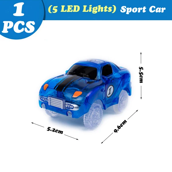 Magisches leuchtendes Rennstrecke-Auto, Spielzeugfahrzeug, LED-Licht, Elektronik, Auto, Gleise, Spielzeugteile, Auto für Kinder, Jungen, Mädchen, Geburtstagsgeschenk