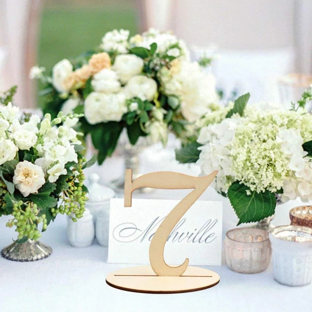 1pcs wooden number cake topper table numbers for wedding / birthday/ anniversary party decoration