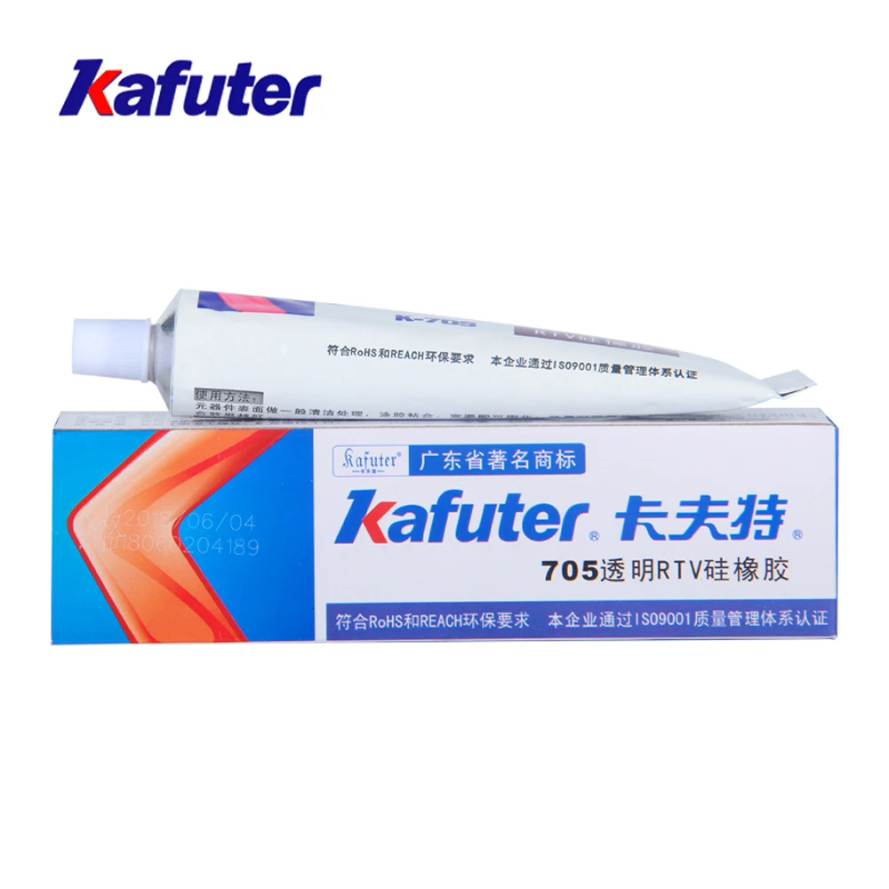 Oryginalna k-705 Kafuter RTV gumowy jednoskładnikowy silikonowy przezroczysty Organosilicon lejący uszczelniacz 45g