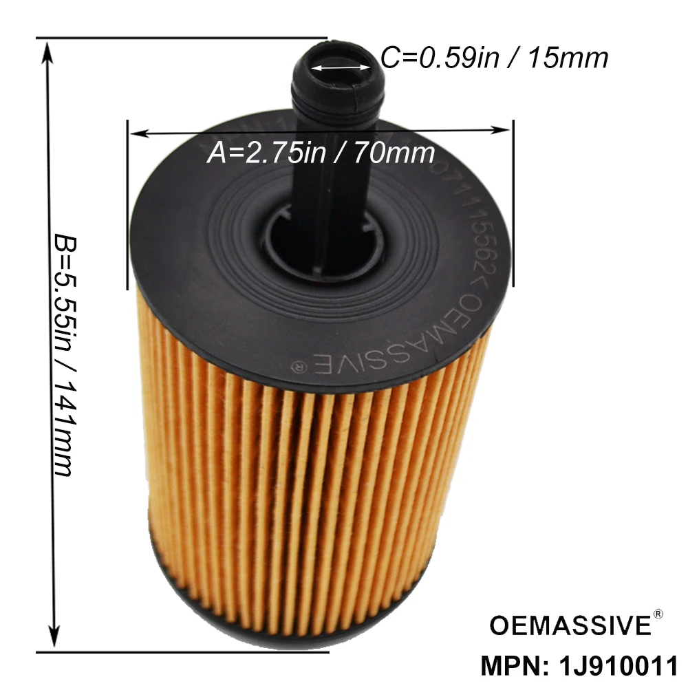 QTY 3, Oil Filters 071115562 For Audi A4 TT Seat Alhambra VW Bora Polo Vento Dodge Avenger Mitsubishi Outlander II Seat Leon