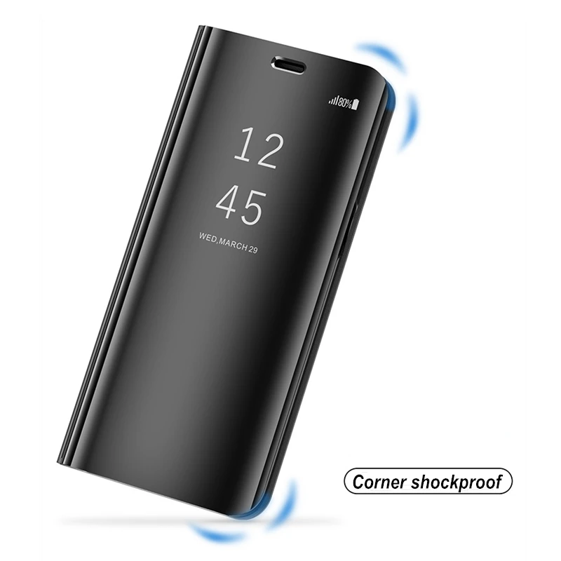 Smart APP Luxury Mirror View Flip Case For Samsung Galaxy S24 S23 S22 S21 S20 Ultra S10 S9 S8 Plus Note 20 10 9 Magnetic Cover