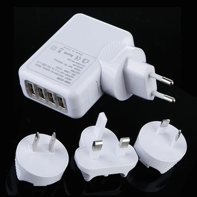 4 USB Interface Universal Travel Charger Conversion Plug USB Power Socket Universal Plug Adapter