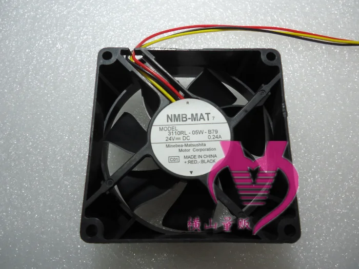 

NMB-MAT 3110RL-05W-B79 C01 DC 24V 0.24A 80x80x25mm Server Cooling Fan