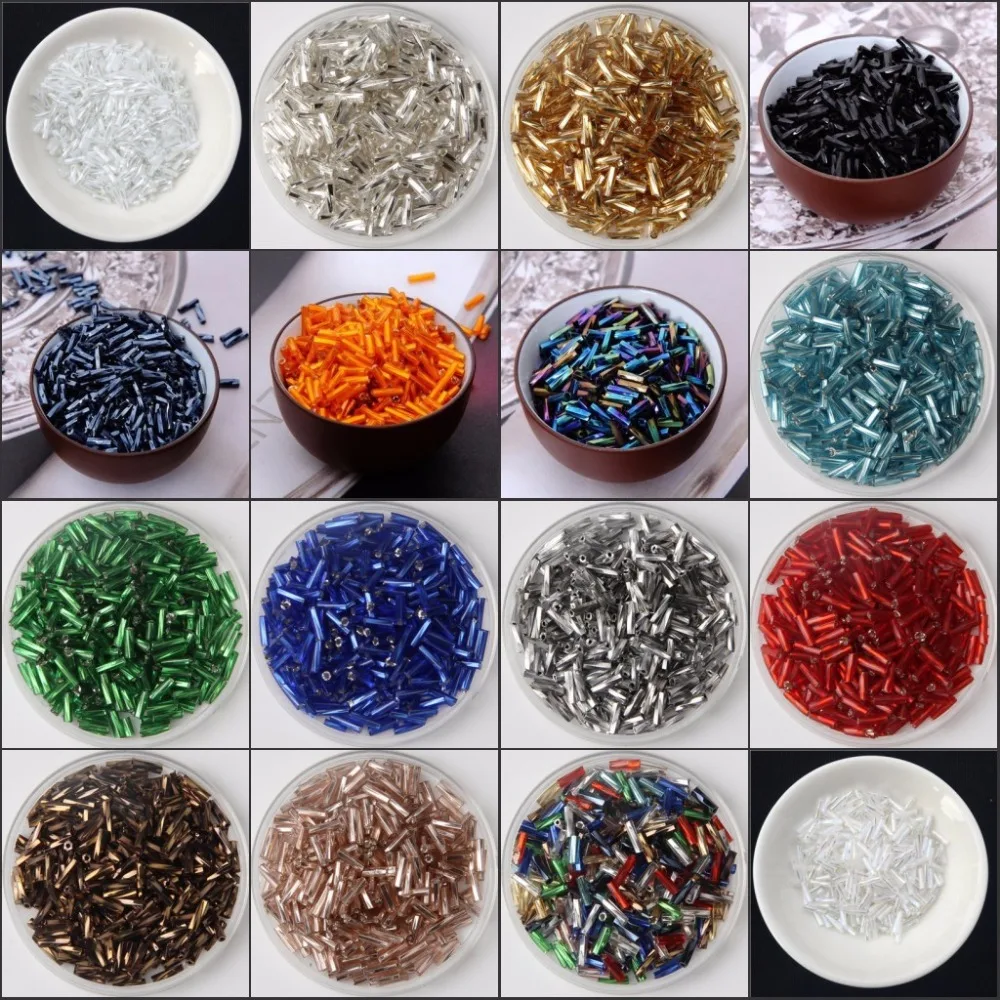 10g/240pcs Size 2x6mm Twist Bugles Glass Loose Seed Spacer Tube Leptospira Beads For jewelry making DIY Garment sew Accessories