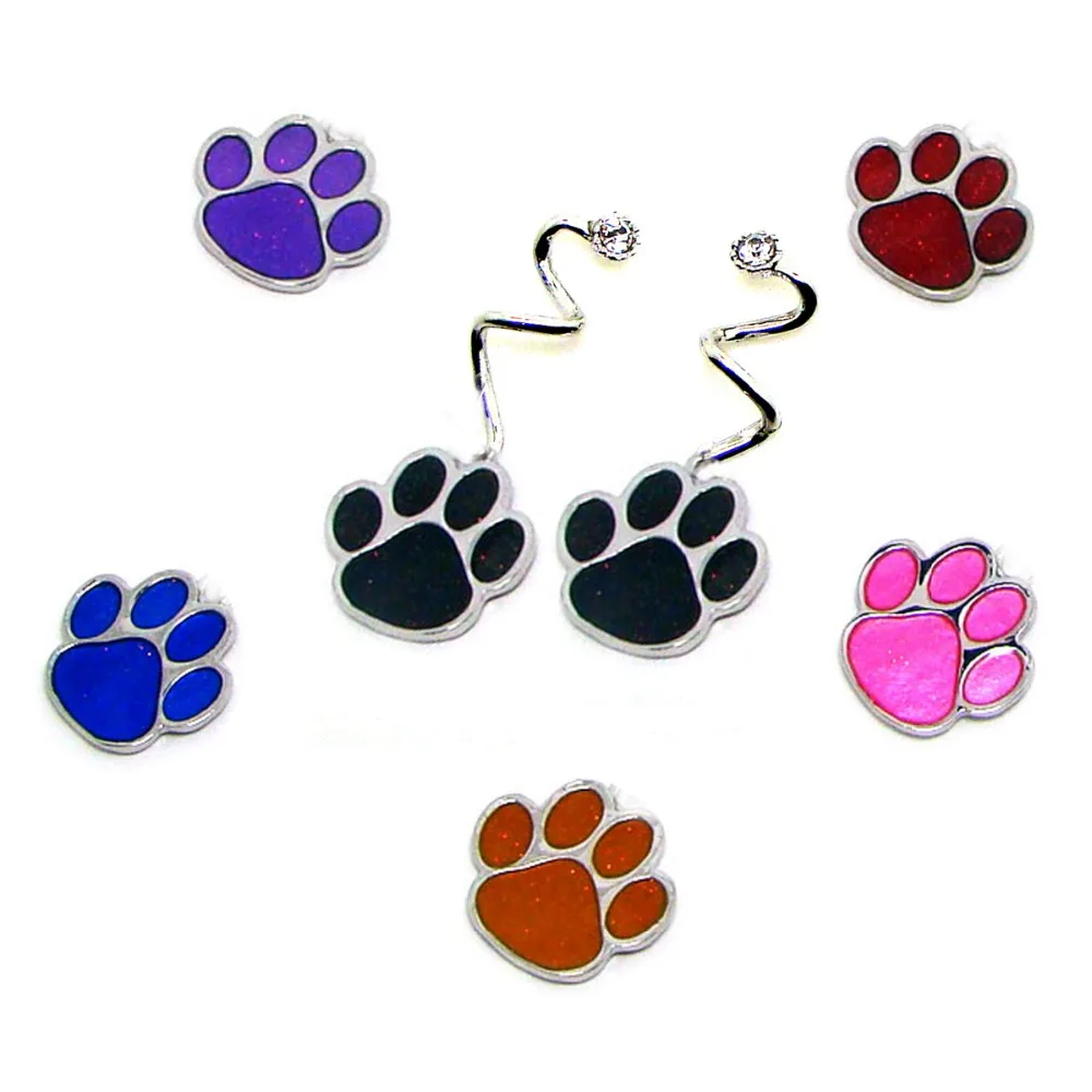 Glitter powder metal enamel paw print charm Flip Flops slippers summer decoration ornament jewelry accessories 60pairs lot