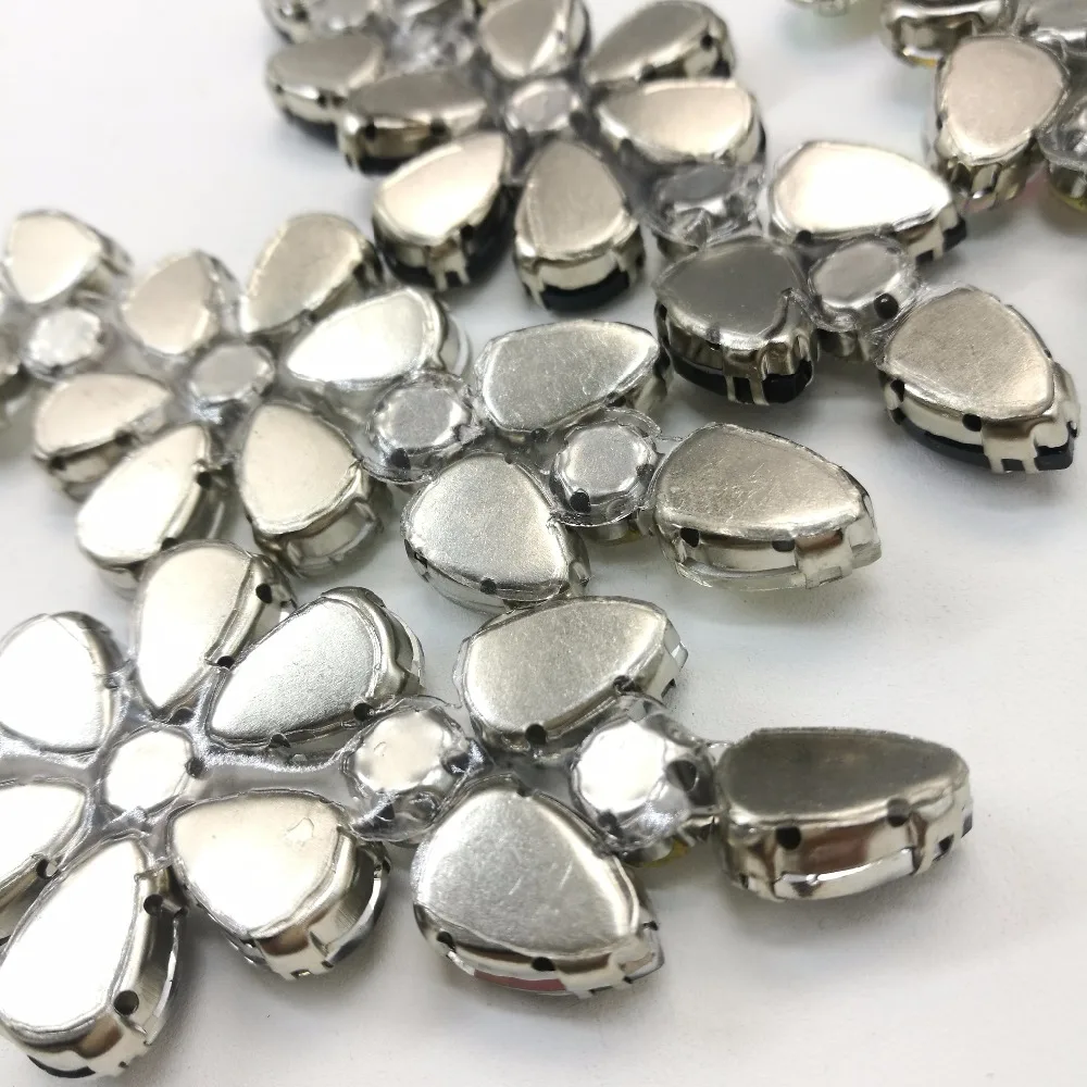 Rhinestone Iron On Patch Motif Applique DIY Crystals Patch Rhinestone Hotfix Applique Strass Sewing Appliques For Clothes Shoes