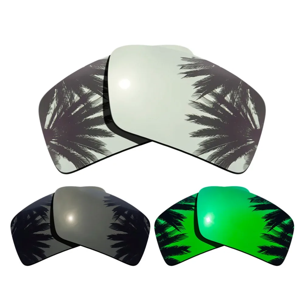 

(Silver Mirrored+Black+Green Mirrored Coating) 3-Pairs Polarized Replacement Lenses for Eyepatch 2 100% UVA & UVB Protection