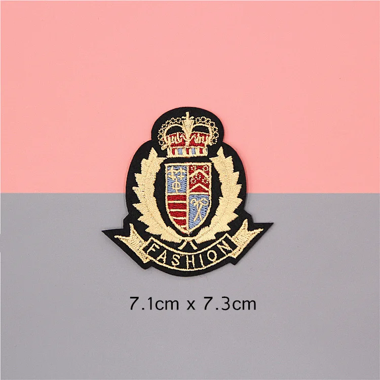 1pc Fashion Crown Bee Military Army Rank Embroidery Patches for Clothing Iron on Clothes Biker Garment Appliques Badge Sticker