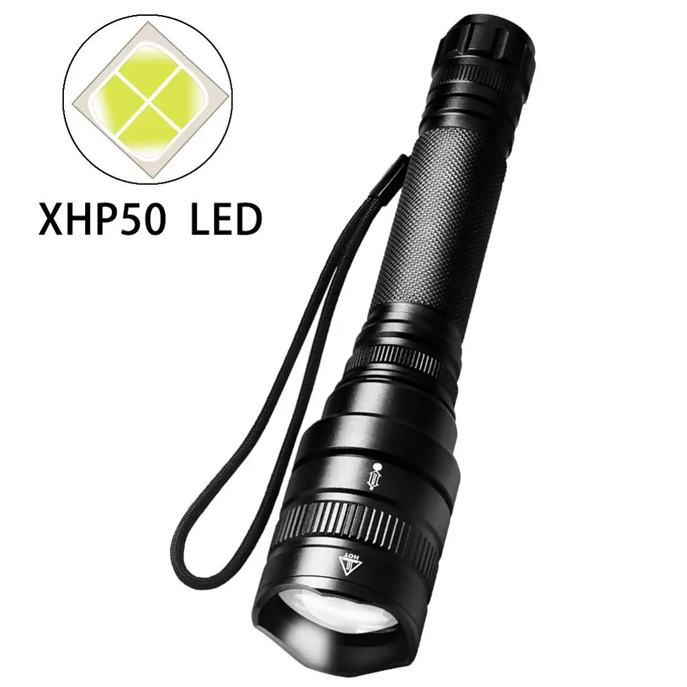 

PANYUE 10PCS Tactical Flashlight XHP50 High Power 18650 battery 3000Lumen zoomable LED Aluminum 5 mode LED flashlight torch