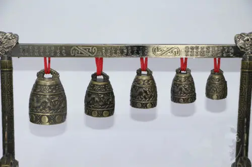 With Chinese characteristics ancient times 5 Ornate with Dragon Bell Design Metal Musical Instrument