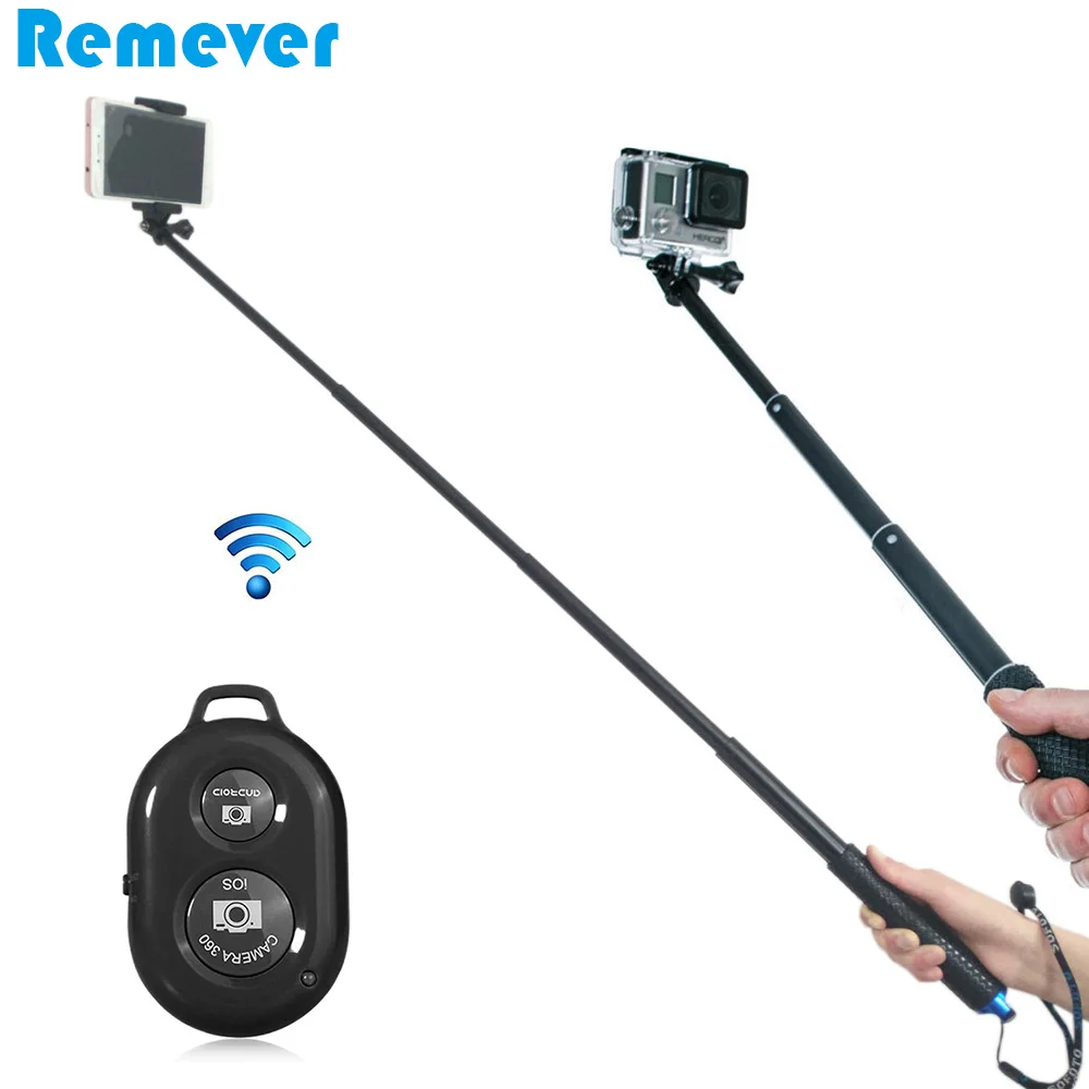 

Handheld Selfie Stick Phone Holder Bluetooth Remote for Iphone Samsung Smartphones Extendable Monopod for Gopro3 4 Action Camera