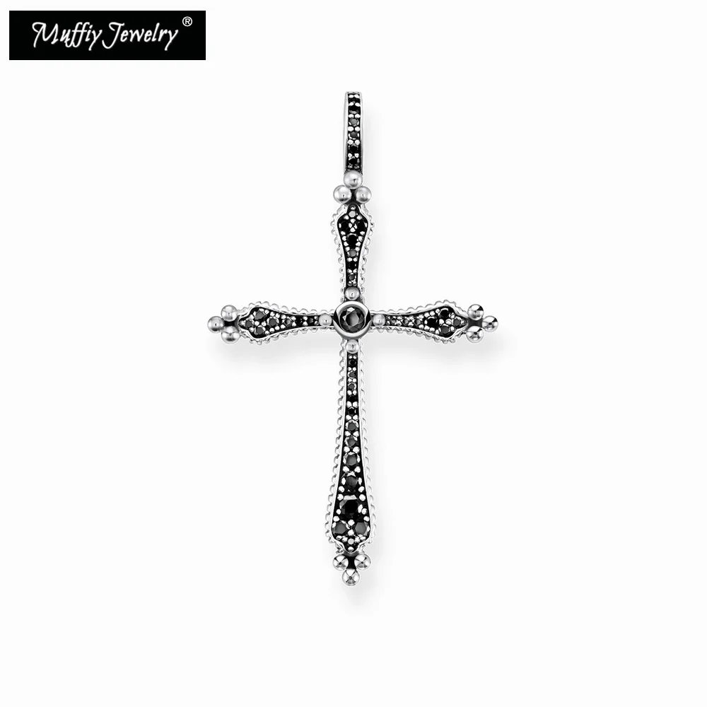 

Royalty Cross Pendant Europe Style Glam Fashion Jewerly For Women,2019 Gift In 925 Sterling Silver & Zirconia,Wholesale Price