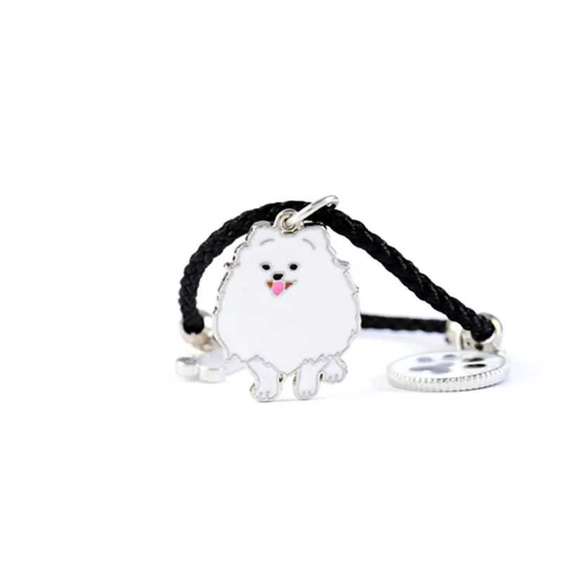 Cute Pomeranian charm bracelets amp bangles for girls women men rope chain silver color pet dog pendant male female bracelet