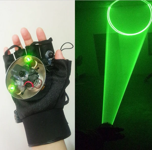 

Event Party Supplies 2pcs/lot Lasers auto rotating green laser gloves show light vortex laser for DJ dance party supplies