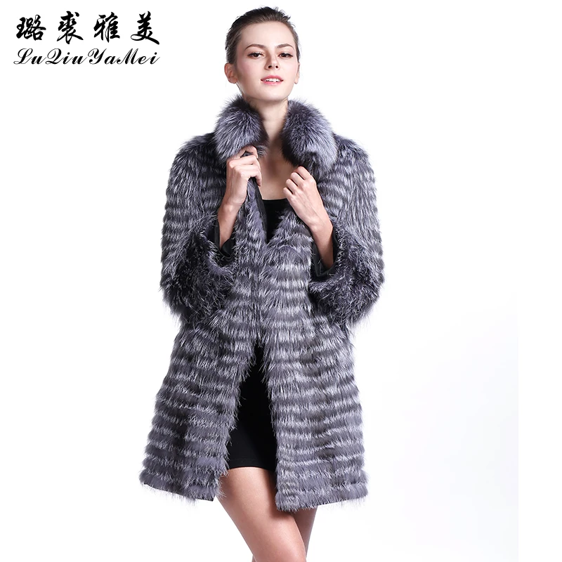 Russian Women\'s Fur Coats Natural Silver Fox Fur Newest 2021 Jackets Lined Warm Luxury Brand Real Fur Coat Vests Female