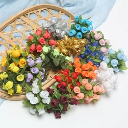36/72/144PCs Mini Artificial Flowers Silk Rose Flower Bouquet For Wedding Party Home Decoration DIY Wreath Scrapbook Accessories