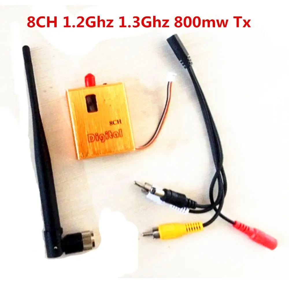 

800mW Video Transmitter AV Audio & Video Transmission System Sender 8CH 1.2GHz 1.3GHz