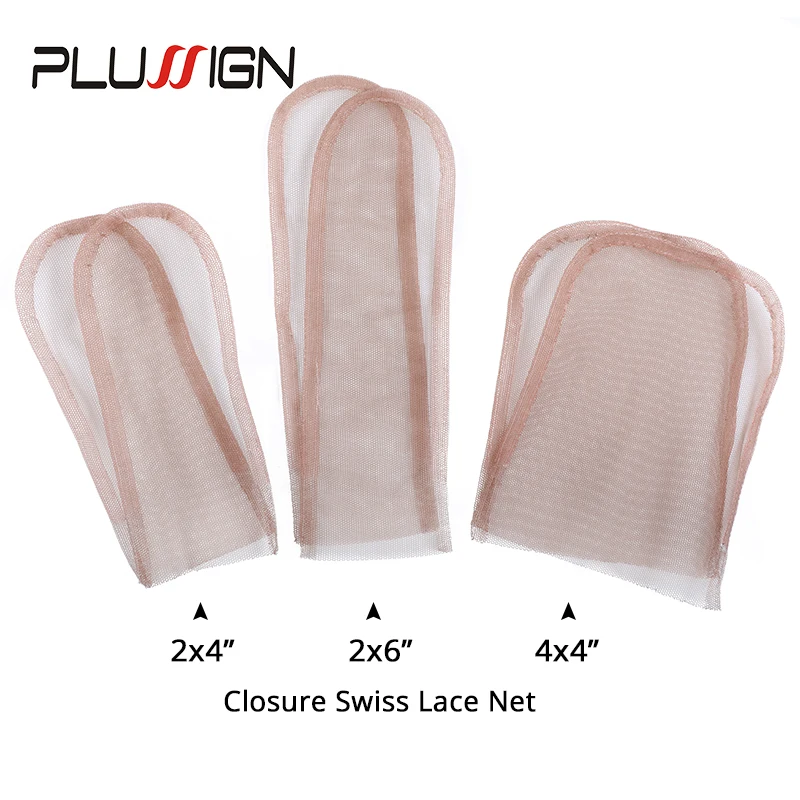 Plussign 2X4/2X6/4X4 Swiss Lace Pattern Net For Making Wig Toupee Top Closure Foundation Hair Accessories Monofilament 3 Sizes