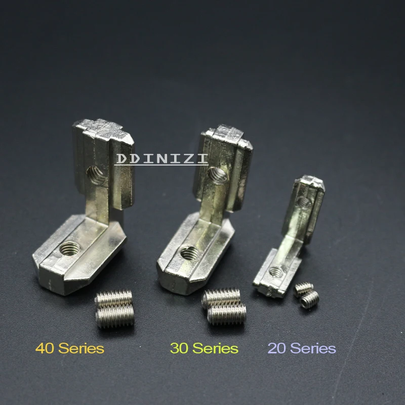 Hotsale T slot L type 90 Degree 2020 aluminum connector bracket fastener EU standard 20/30/40 series aluminum profile parts