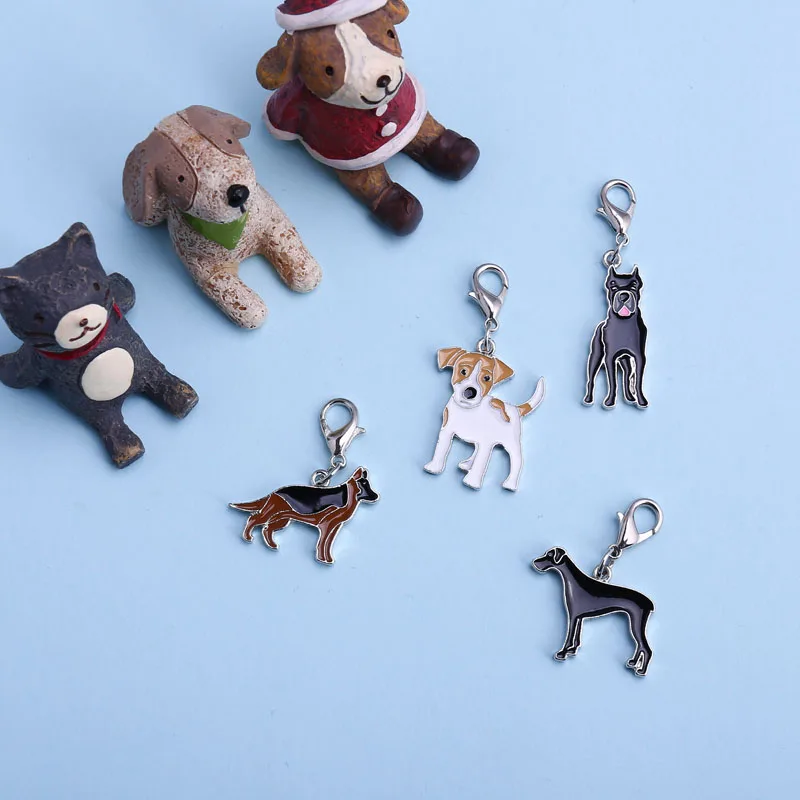 Keychain Dog Keychain 5 PCS/LOT Pet Pendants German Shepherd Dogs Keychain DIY Charm for Bag Lover Gift Woman Fashion Jewelry