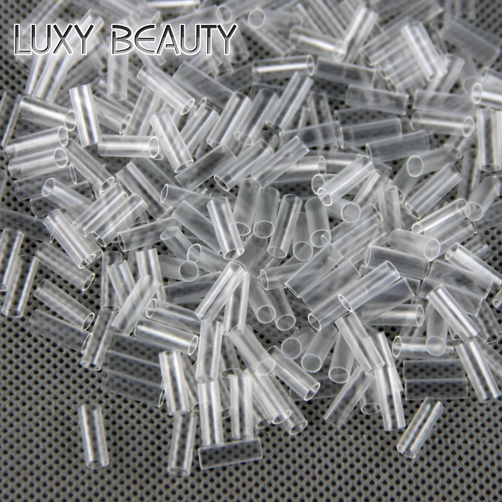 

500pcs Hair Extensions Heat Shrink Tubes itip human hair extension tools Without adhesive 2.5*10mm Fusion Hair Accessories tools