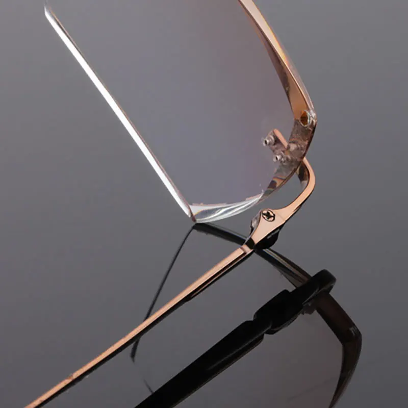 Reven Jate 611 Pure Titanium Rimless Diamond Cutting Man Glasses Frame Optical Prescription Eyeglasses Men Eyewear Fashion