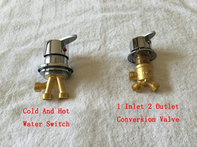 

2 Types cold and hot water switch conversion valve, 3 Interfaces shower room mixing valve, 2 Piece set bathroom bathtub faucet